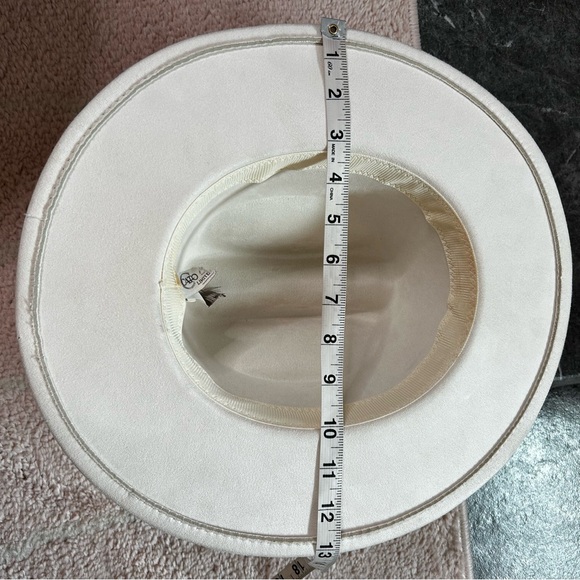 Cato Pearl-Embellished Cream Cowgirl Hat One Size Bachelorette Country Concert - Picture 9 of 16